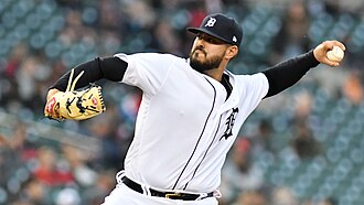 Detroit Tigers Nick Ramirez Pitching the baseball.